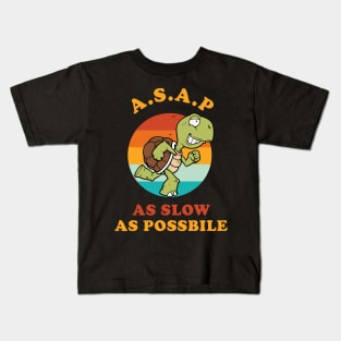 Slow Turtle Funny ASAP As Slow As Possible Kids T-Shirt
